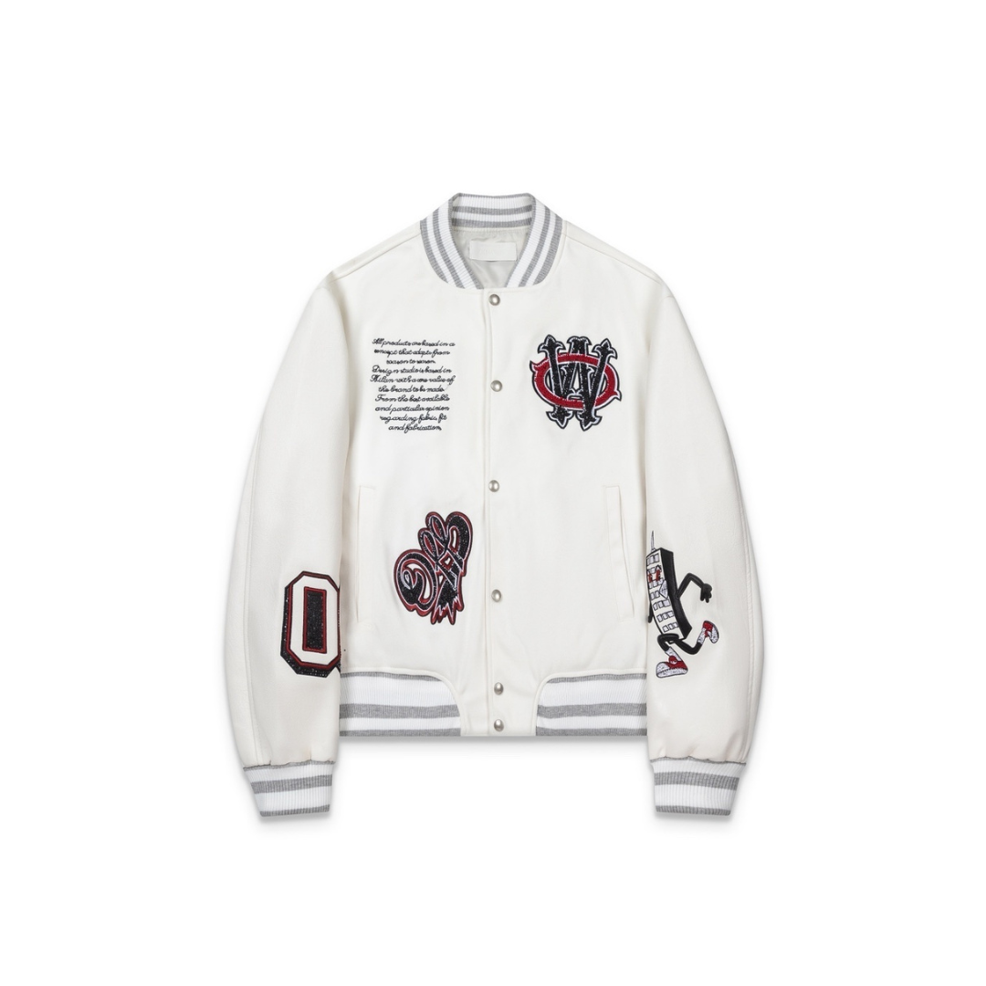 Off-White Varsity Jacket White 2026 | Drip Kickz Off-White Varsity Jacket White