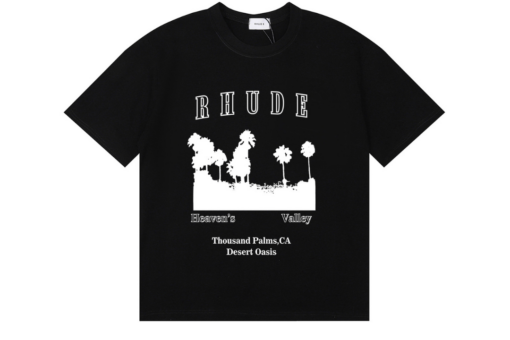 Rhude Thousand Palms Tree Vintage Black With White Graphic Print