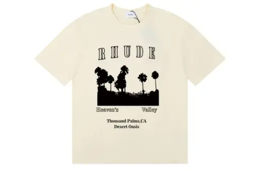 Rhude Thousand Palms Tree Vintage Off White Black Graphic Print