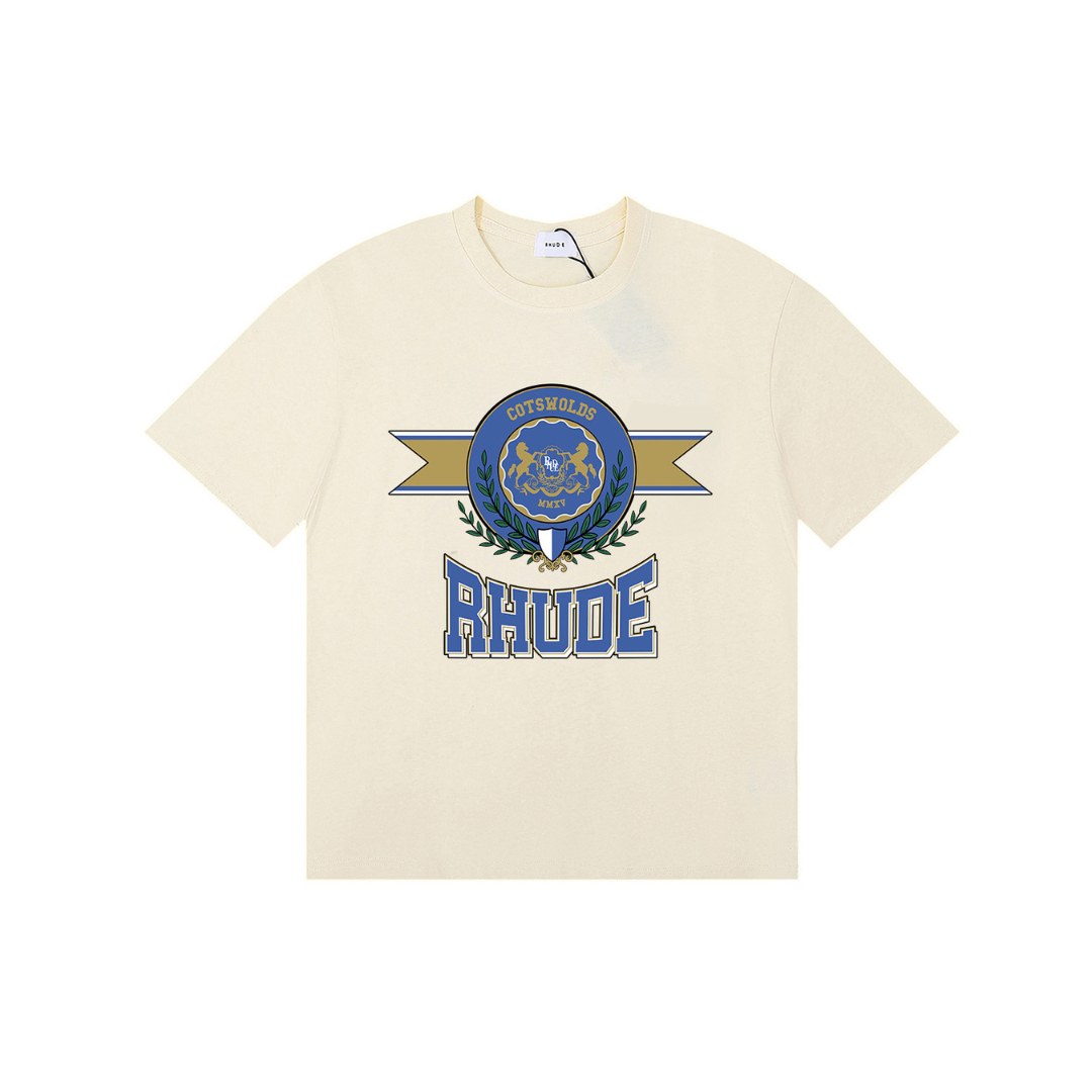 Rhude Cotswold Crest T Shirt Off White Cotton 2026 | Drip Kickz Rhude Cotswold Crest T Shirt Off White Cotton