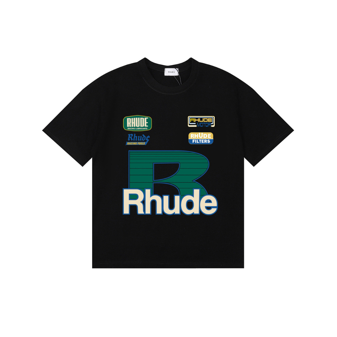 Rhude Roadway Racing T Shirt Vintage Black Cotton Jersey 2026 | Drip Kickz Rhude Roadway Racing T Shirt Vintage Black Cotton Jersey