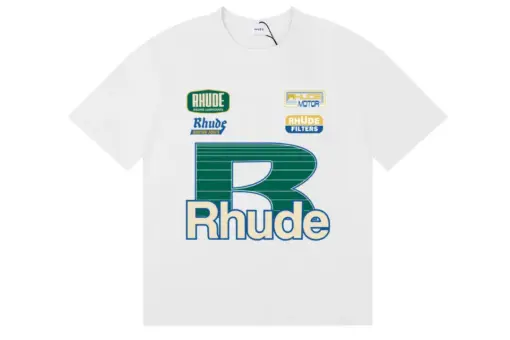 Rhude Roadway Racing T Shirt Vintage White Cotton Jersey