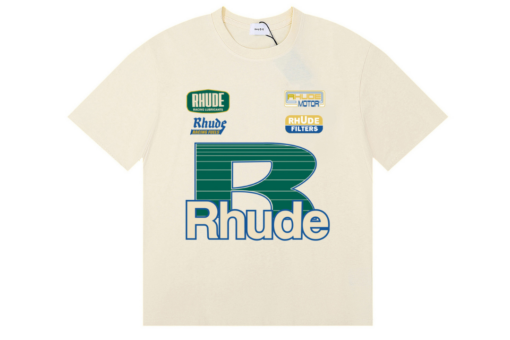 Rhude Roadway Racing T Shirt Vintage Off White Cotton Jersey