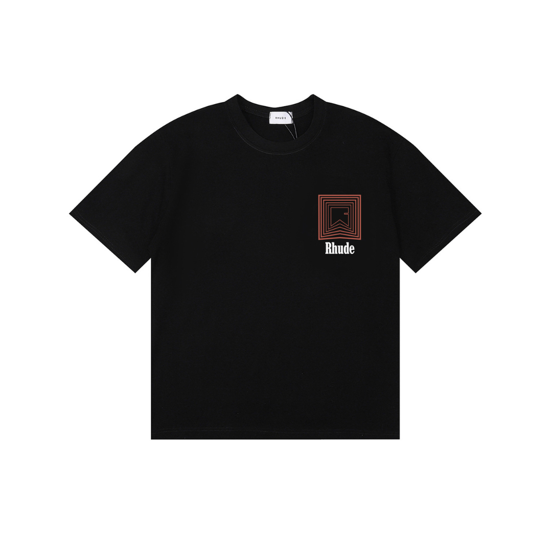Rhude Collegiate T Shirt Vintage Black Cotton Jersey 2026 | Drip Kickz Rhude Collegiate T Shirt Vintage Black Cotton Jersey