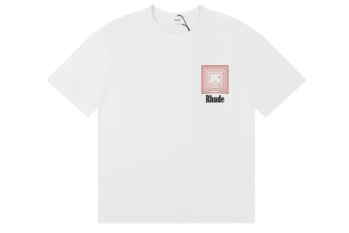 Rhude Collegiate Monogram T Shirt White Cotton Jersey