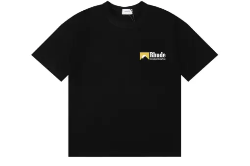 Rhude Collegiate T Shirt Black Cotton Jersey