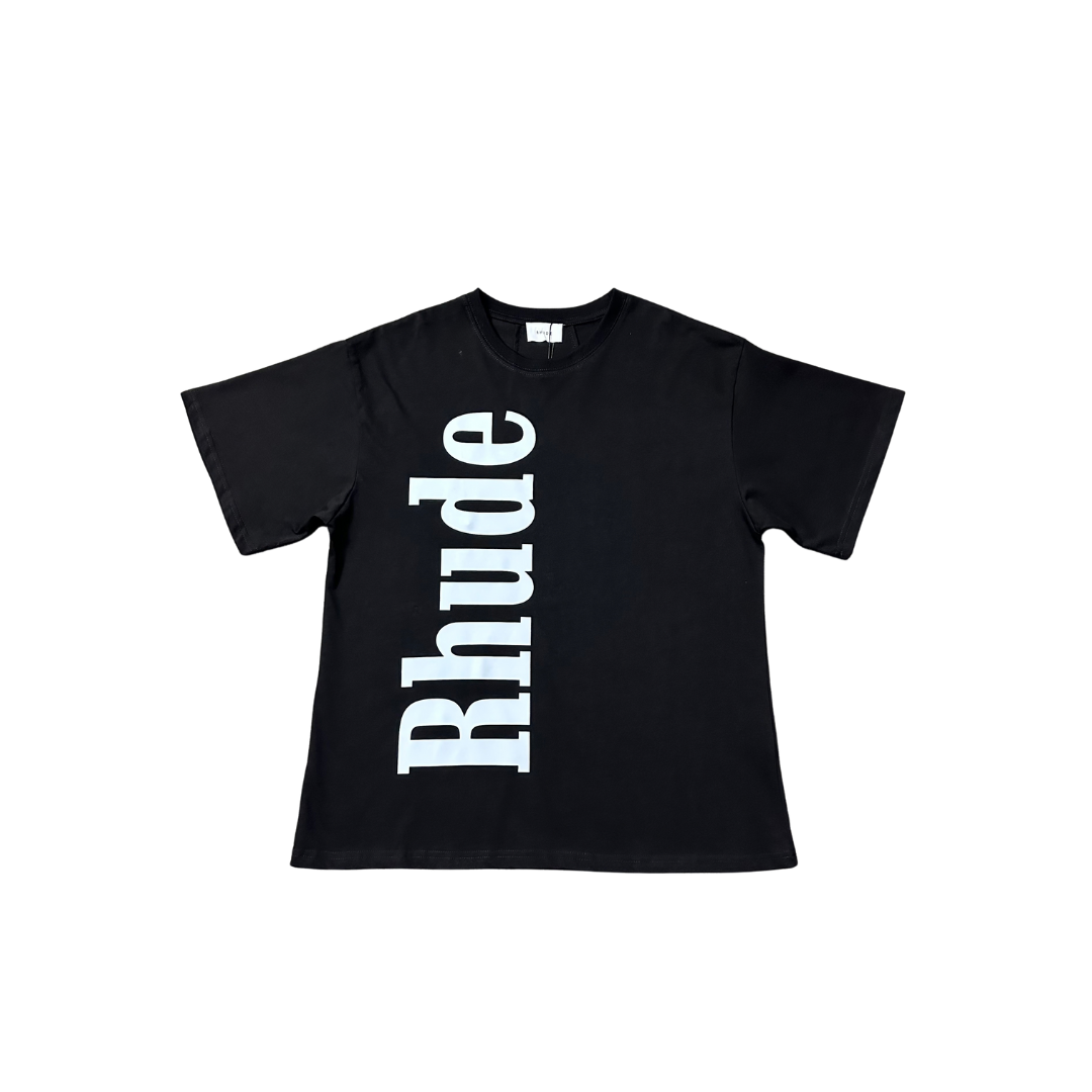 Rhude T Shirt Black With Logo Cotton Jersey 2026 | Drip Kickz Rhude T Shirt Black With Logo Cotton Jersey