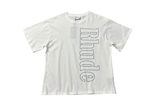 Rhude T Shirt Light White With Logo Cotton Jersey