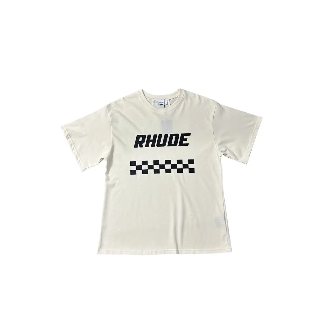 Rhude T Shirt Off White With Design Cotton Jersey 2026 | Drip Kickz Rhude T Shirt Off White With Design Cotton Jersey