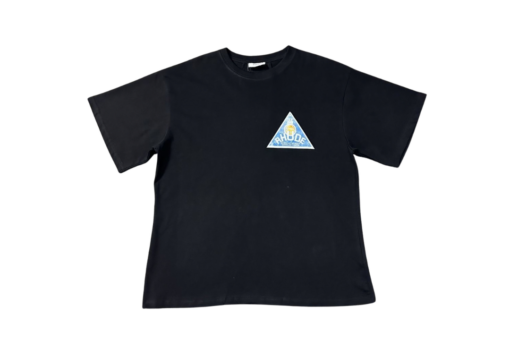 Rhude T Shirt Black With Triangle Logo Cotton Jersey