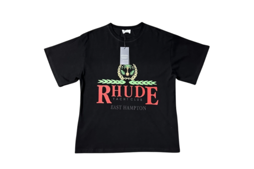 Rhude T Shirt Black Vintage Design Cotton Jersey