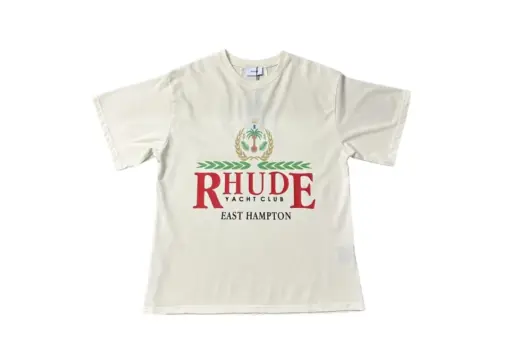Rhude T Shirt Off White Vintage Design Cotton Jersey