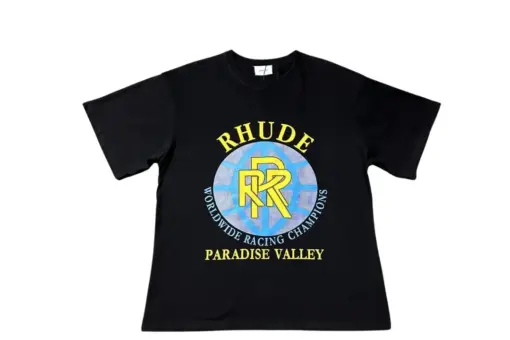 Rhude T Shirt Black Paradise Valley Cotton Jersey
