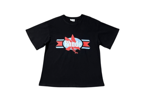 Rhude T Shirt Black With Bird Logo Monogram Print