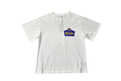 Rhude T Shirt White With Blue Logo Monogram