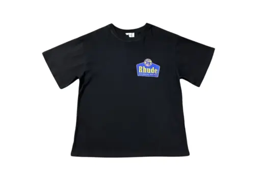 Rhude T Shirt Black With Blue Logo Monogram