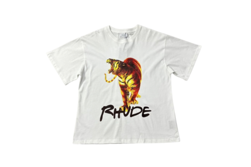 Rhude T Shirt White With Tiger Monogram