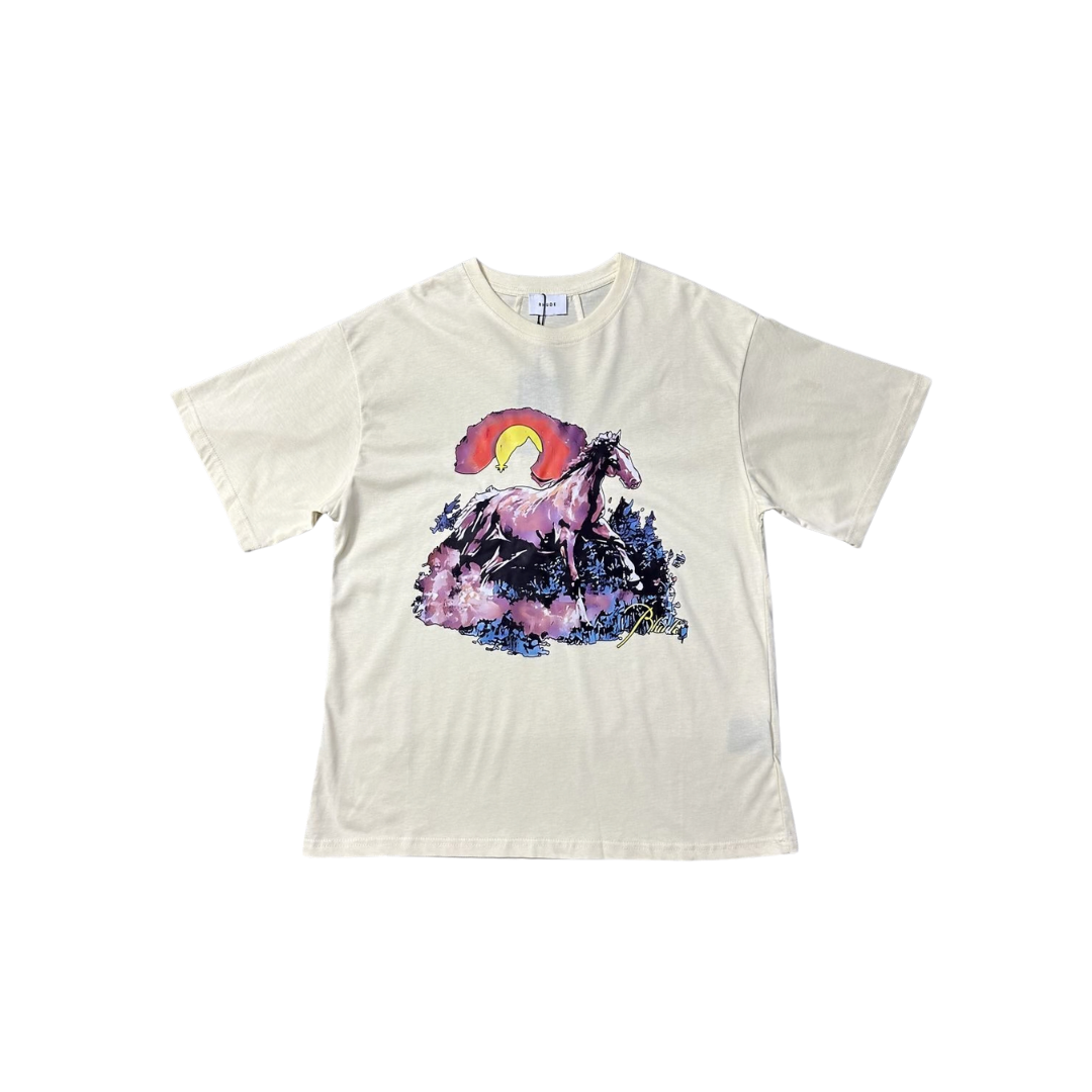 Rhude T Shirt Off White With Horse Monogram Cotton Jersey 2026 | Drip Kickz Rhude T Shirt Off White With Horse Monogram Cotton Jersey