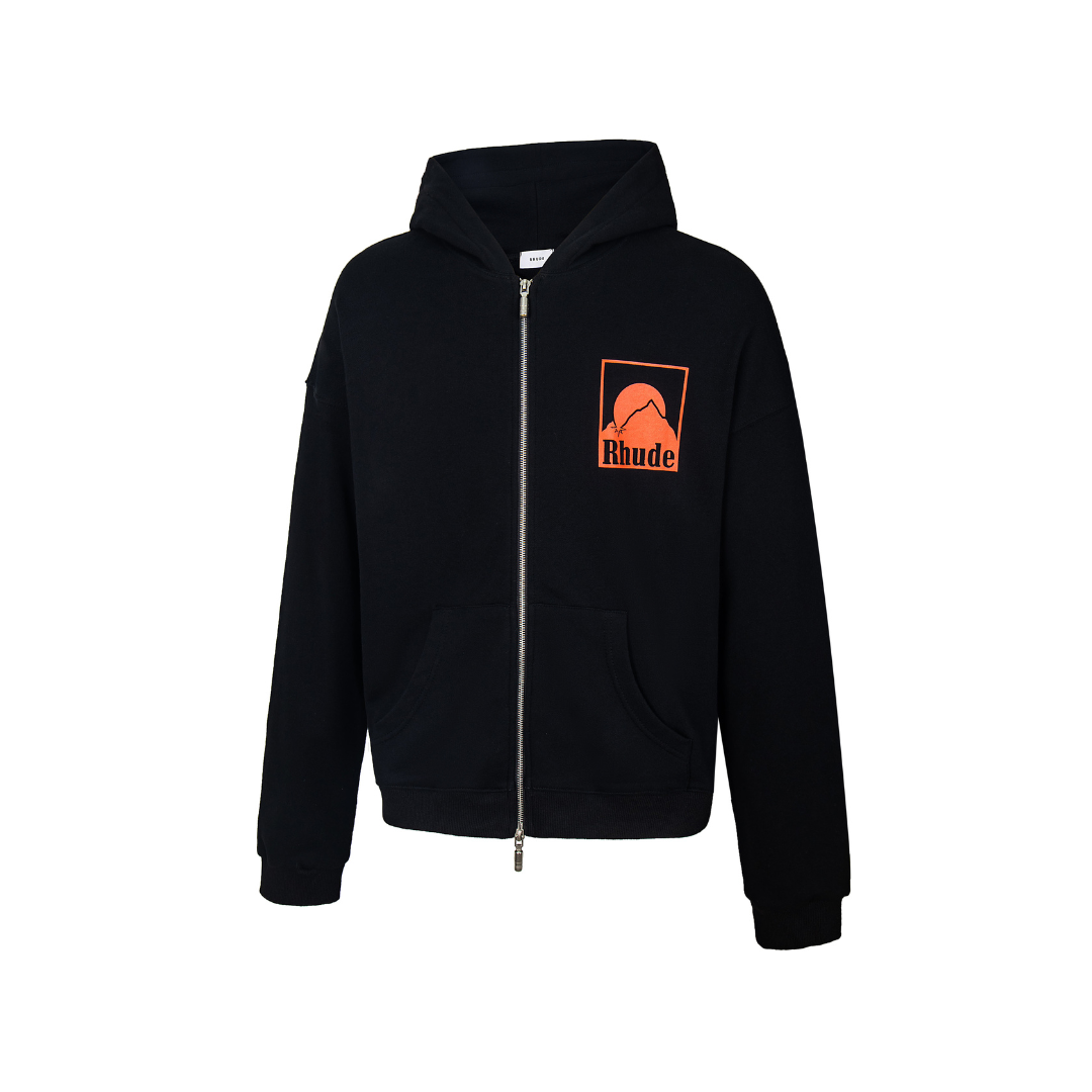 Rhude Winter Zipper Jacket Black 2026 | Drip Kickz Rhude Winter Zipper Jacket Black