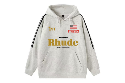 Rhude Hoodie White With Design Print