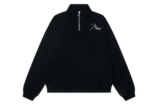 Rhude Half Zipper Sweater Black With Logo
