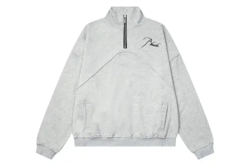 Rhude Half Zipper Sweater White With Logo