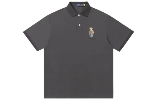 Polo Ralph Lauren Custom Slim Fit Polo Bear Polo T Shirt Light Ash Gray