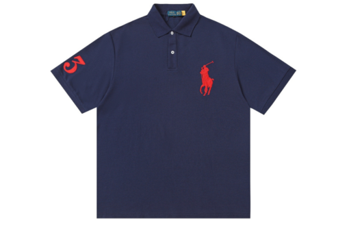 Polo Ralph Lauren Custom Slim Fit Big Pony Mesh Polo T Shirt Dark Navy Blue