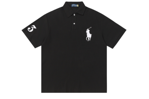 Polo Ralph Lauren Custom Slim Fit Big Pony Mesh Polo T Shirt Black
