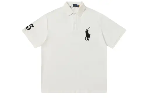 Polo Ralph Lauren Custom Slim Fit Big Pony Mesh Polo T Shirt White