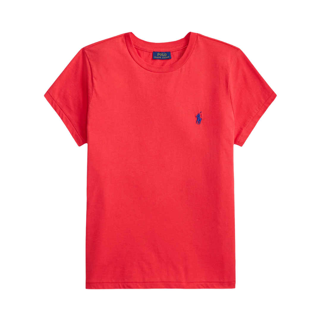 Polo Ralph Lauren CLASSIC FIT COTTON JERSEY CREWNECK Basic T Shirt Deep Orangey Red 2026 | Drip Kickz Polo Ralph Lauren CLASSIC FIT COTTON JERSEY CREWNECK Basic T Shirt Deep Orangey Red
