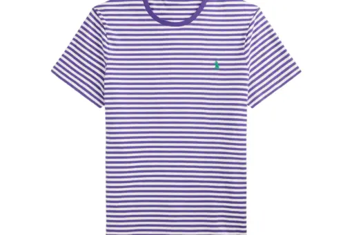 Polo Ralph Lauren Custom Slim Fit Striped Jersey T Shirt Print Cabana Purple/White