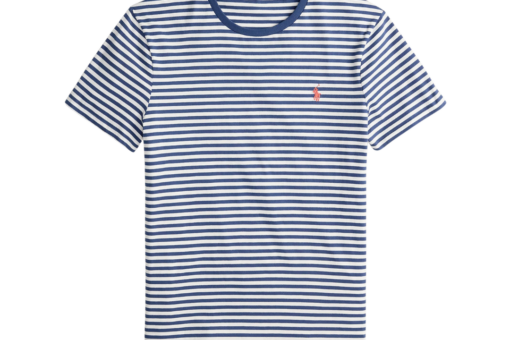 Polo Ralph Lauren Custom Slim Fit Striped Jersey T Shirt Print Old Royal/White