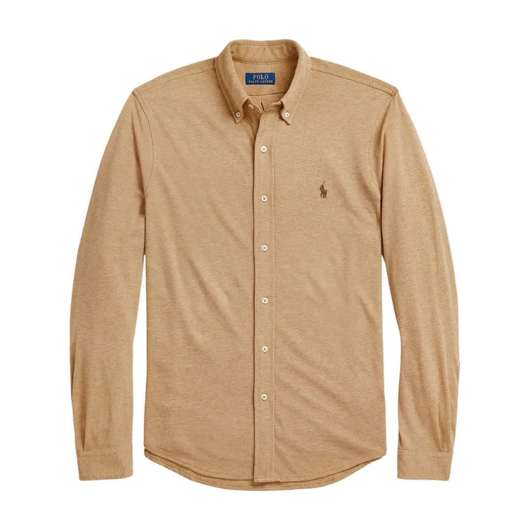 Polo Ralph Lauren Featherweight Shirt Classic Camel Heather 2026 | Drip Kickz Polo Ralph Lauren Featherweight Shirt Classic Camel Heather