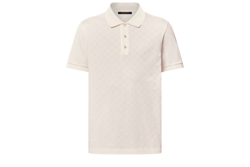LV Damier Signature Polo Shirt Milky White
