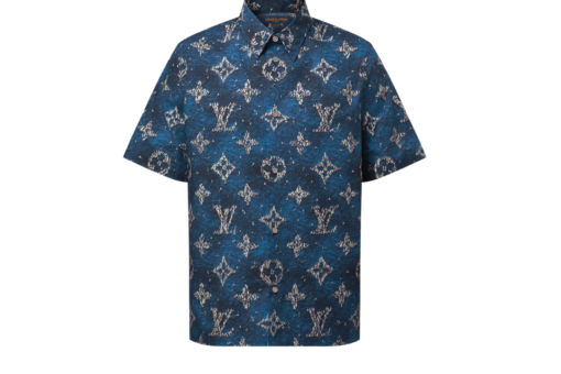 LV Printed Monogram Short-Sleeved Shirt Ocean