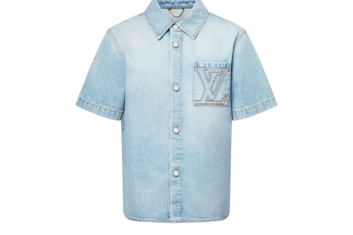 LV Short-Sleeved Denim Shirt Blue