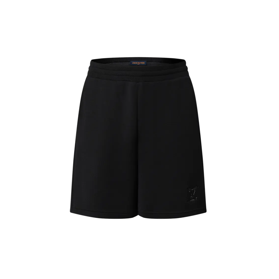 LV Black Embellished Jersey Shorts 2026 | Drip Kickz LV Black Embellished Jersey Shorts