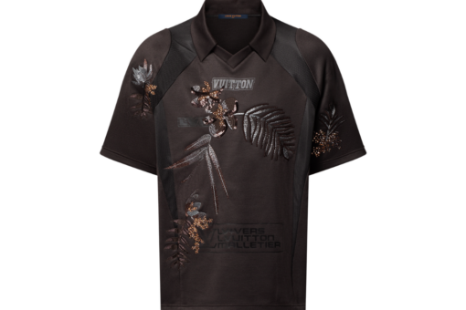 LV Embellished Jersey T-Shirt Dark Ebony
