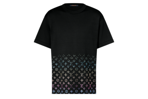 LV Monogram Gradient Embellished Short-Sleeved Crewneck Black
