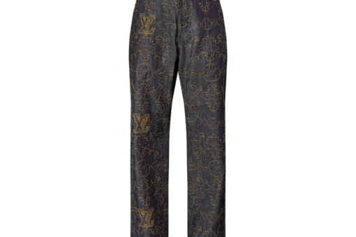LV Monogram Denim Trousers Brown