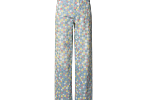 LV Damier Denim Wide-Leg Pants