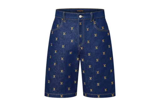 LV Embroidered Signature Denim Shorts