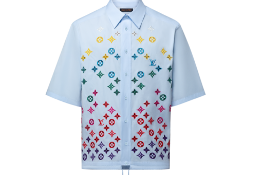 LV Monogram Flowers Embroidered Short-Sleeved Shirt