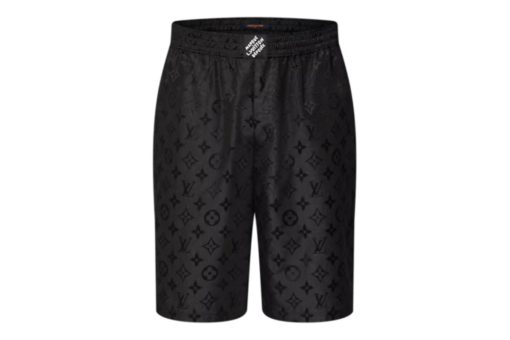 LV Monogram Moire Jacquard Silk Shorts Black