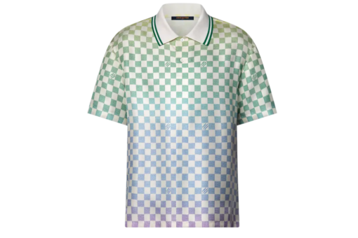 Damier Gradient Printed Silk Polo Shirt