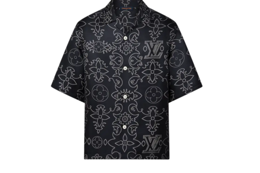 LV Printed Short-Sleeved Silk Shirt