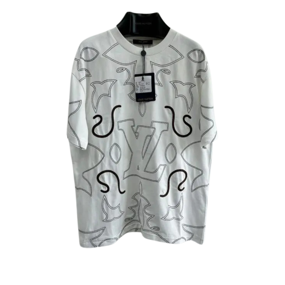 LV T-Shirt White Black 2026 | Drip Kickz LV T-Shirt White Black