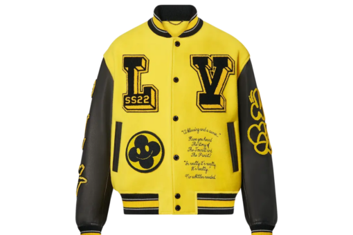 LV Leather Embroidered Varsity Jacket