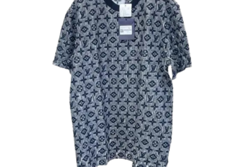 LV Monogram Print T-Shirt Grey